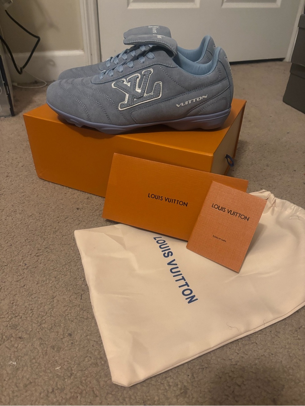 Louis Vuitton Men’s Powder Blue Suede Sneakers